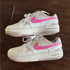 Nike White and Pink Low-Top Sneakers